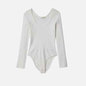 NWOT Tibi Tech Poly Decollete Bodysuit - S